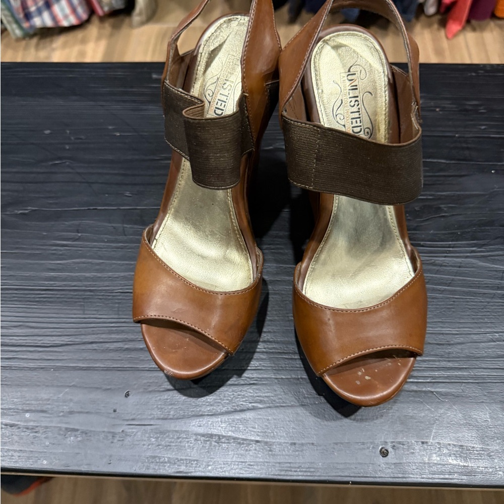 Unlisted Brown Chunky Heel Slingback